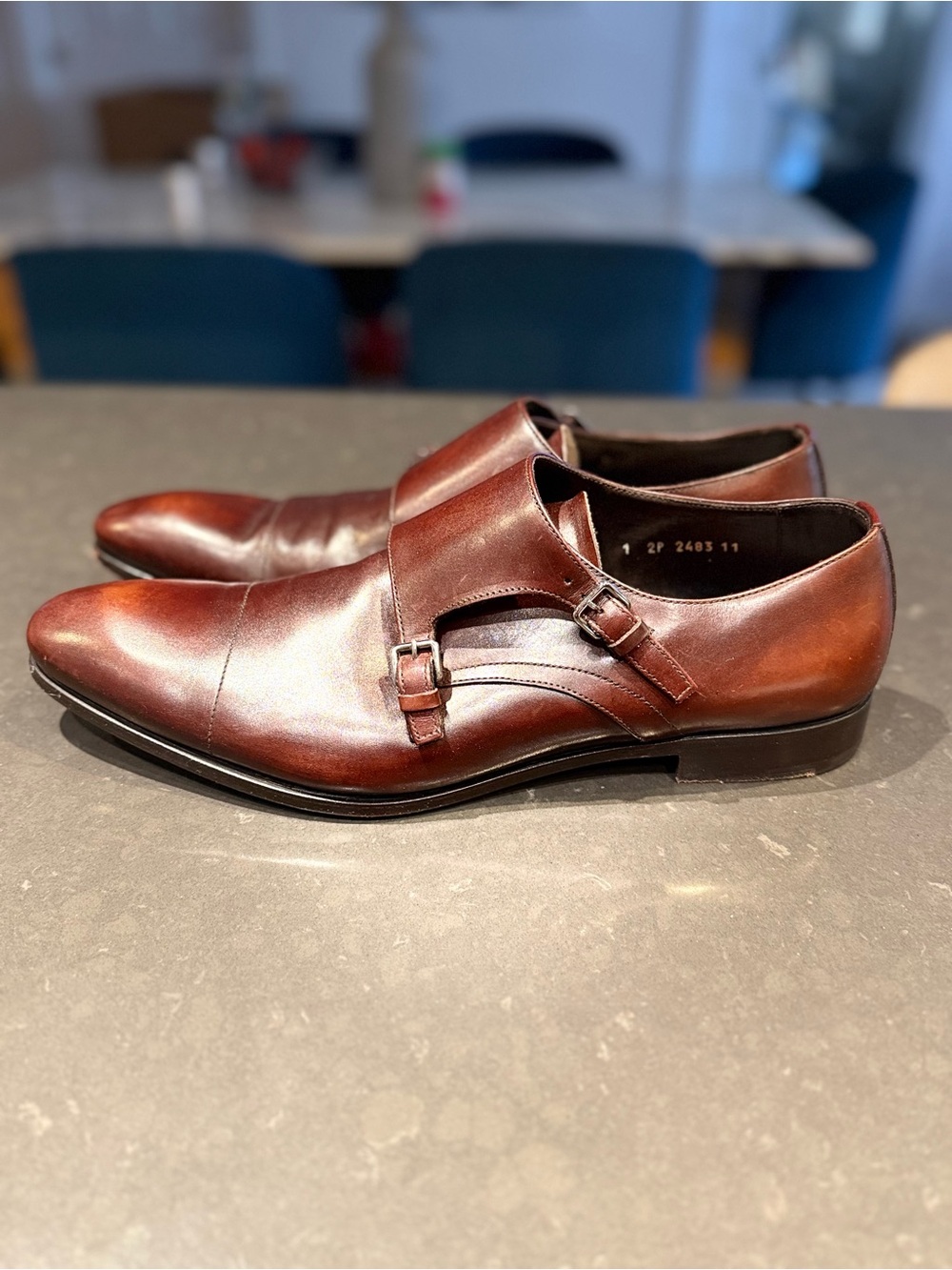 Prada Men's Double Monk Strap Oxfords - Brown